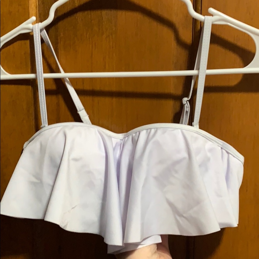 White and Blue Two Piece Bathing Suite